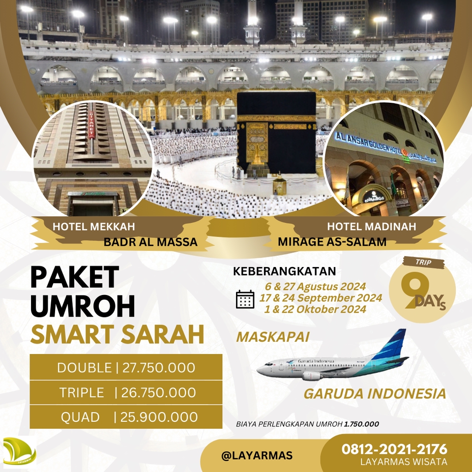 Jasa desain banner instagram umroh paket murah smart sarah layarmass 9 hari