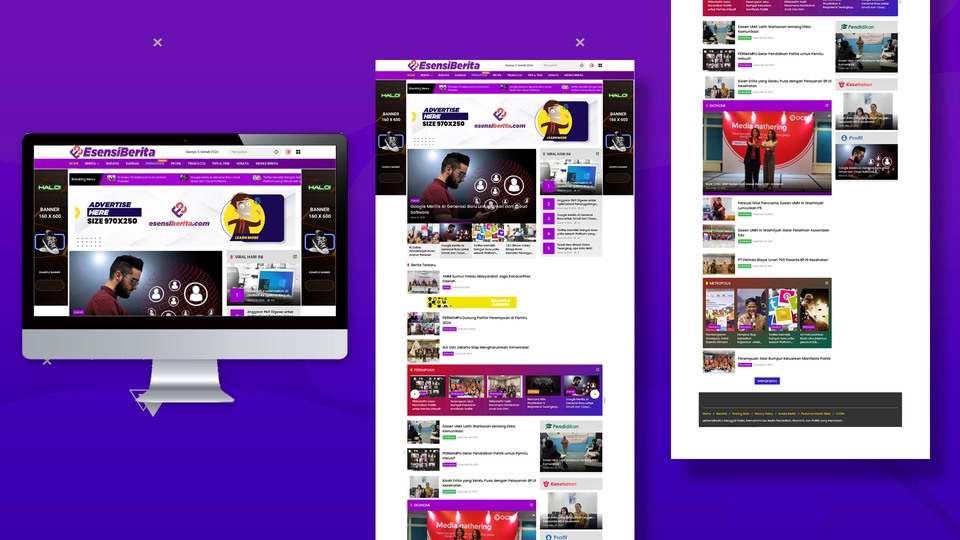 Jasa pembuatan website profesional dan modern untuk perusahaan, bisnis online, dan toko online. Layanan pembuatan website wordpress, website custom, dan desain website.