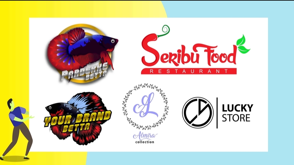Jasa desain logo profesional dan berkualitas tinggi untuk berbagai kebutuhan bisnis, seperti restoran, toko online, dan komunitas.
