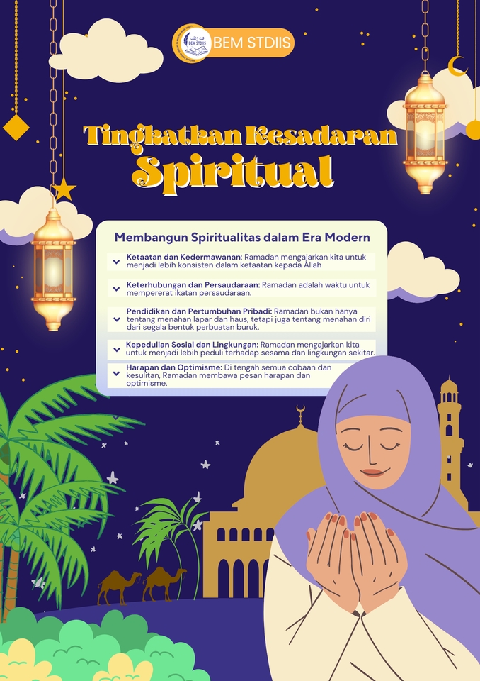 Jasa desain banner instagram, desain banner promosi untuk meningkatkan kesadaran spiritual di bulan Ramadan.