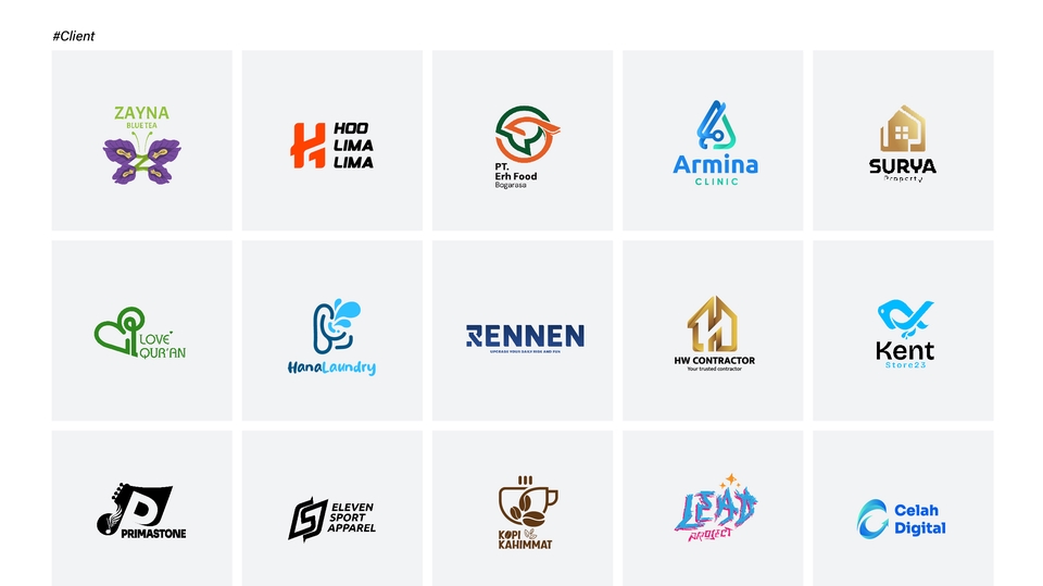 Desain logo modern dan minimalis untuk berbagai kebutuhan bisnis, seperti logo cafe, restoran, toko online, dan perusahaan. Jasa pembuatan logo profesional dengan harga terjangkau. Buat logo online mudah dan cepat. Desain logo keren untuk branding bisnis Anda.