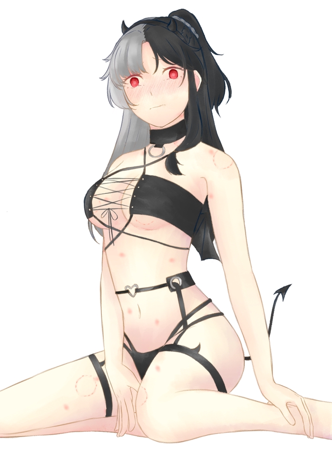 วาดแฟนอาร์ตสาวผมดำขาว แต่งตัวเซ็กซี่  แฟนอาร์ตการ์ตูน  รับวาดแฟนอาร์ต