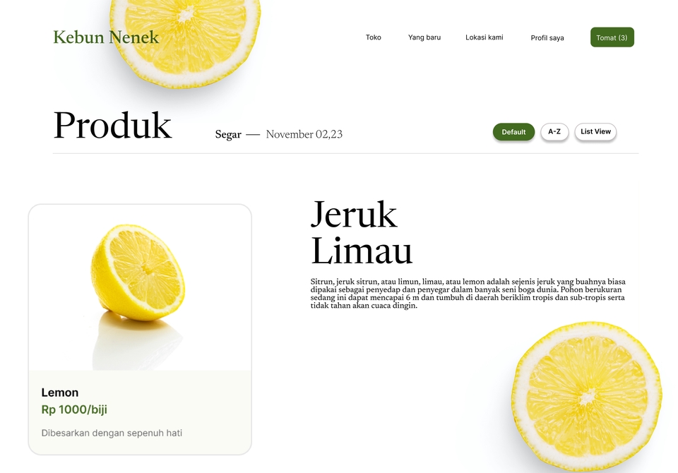 Jasa desain website profesional, desain website murah,  membuat desain website untuk toko online jeruk dan lemon, jasa web design untuk toko online, desain website profesional, desain website berkualitas, jasa desain website  dengan harga terjangkau.