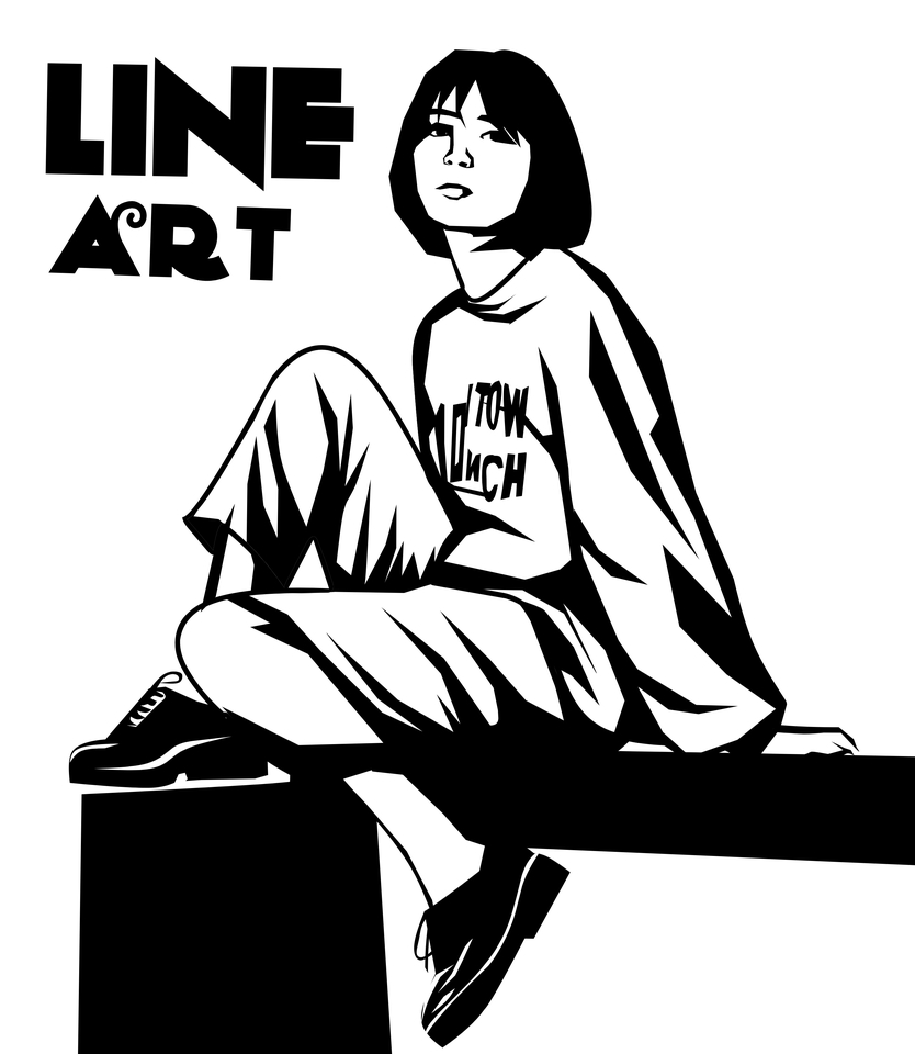 Jasa pembuatan karikatur freelance, desain vektor wajah hitam putih.