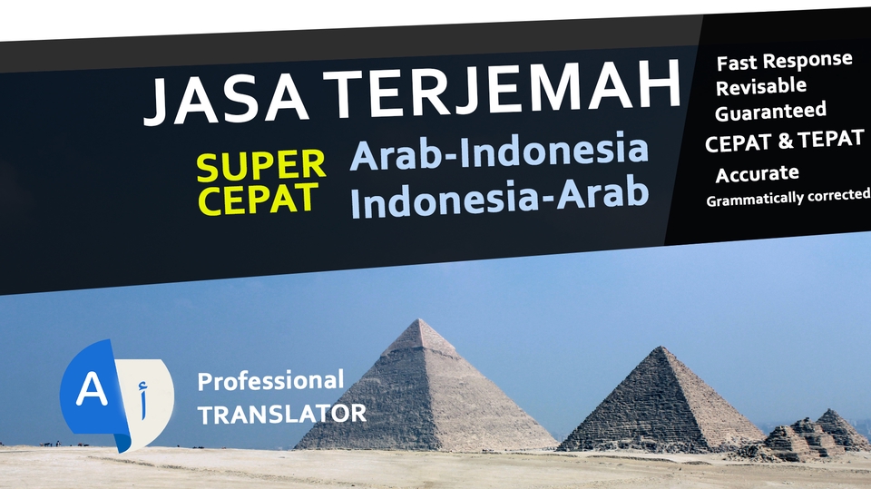 Jasa Terjemah Professional Super Cepat | Arab-Indo | Indo-Arab | English-Arab | Arab-English