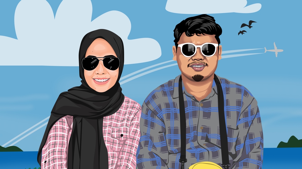 Gambar dan Ilustrasi - DESAIN VECTOR SIMPEL (POTRAIT WAJAH, FOTO WISUDA, KELULUSAN, PERNIKAHAN, UUNDANGAN DAN LAIN-LAIN) - 2