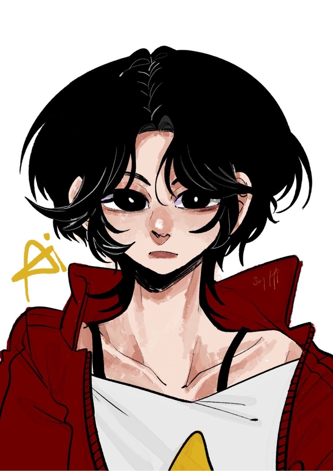 รับวาดรูปการ์ตูนอนิเมะหญิง ผมสั้น สไตล์มินิมอล น่ารัก