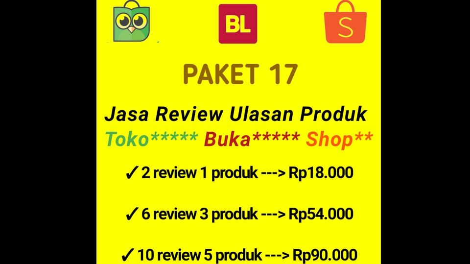 Memberi Review - REVIEW ULASAN BUKLPAK, SHOPE, TOKPED, LAZDA - 2