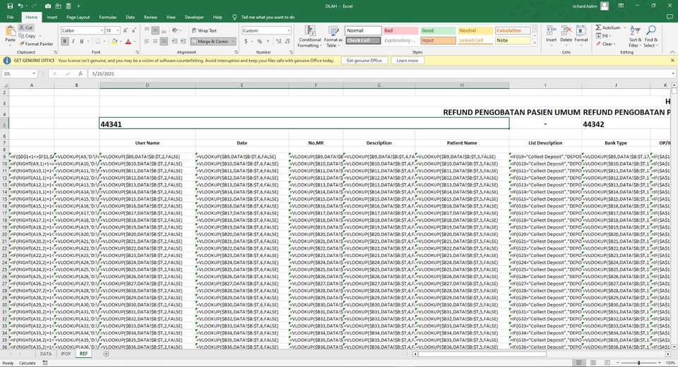 Jasa olah data excel statistik deskriptif dan analisis data pasien umum.