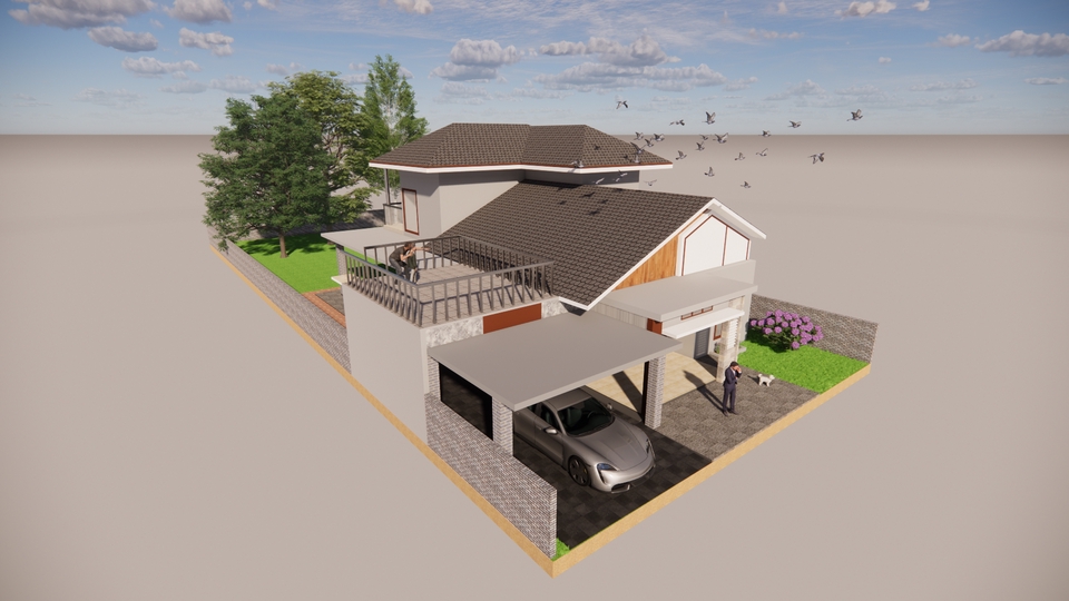 Jasa desain arsitektur rumah minimalis modern dengan desain interior 3d dan render 3d.