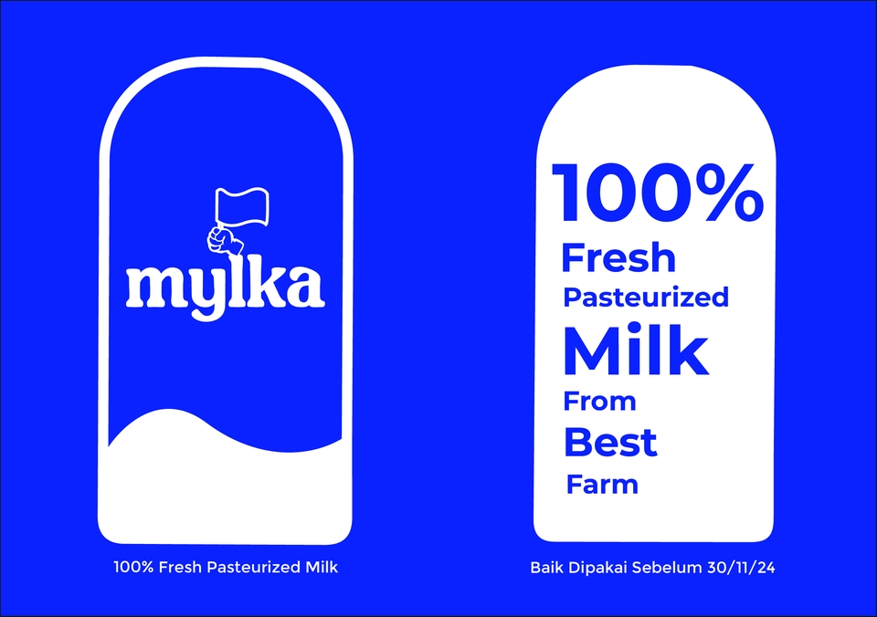 Desain logo  mylka dengan konsep 100% fresh milk dari farm terbaik  buat logo online jasa desain logo  murah  logo perusahaan
