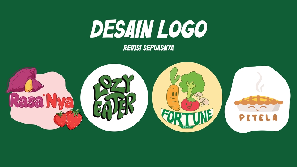 Jasa desain logo online, desain logo keren untuk berbagai kebutuhan, seperti logo perusahaan, logo restoran, logo esport, logo olshop dan lainnya.