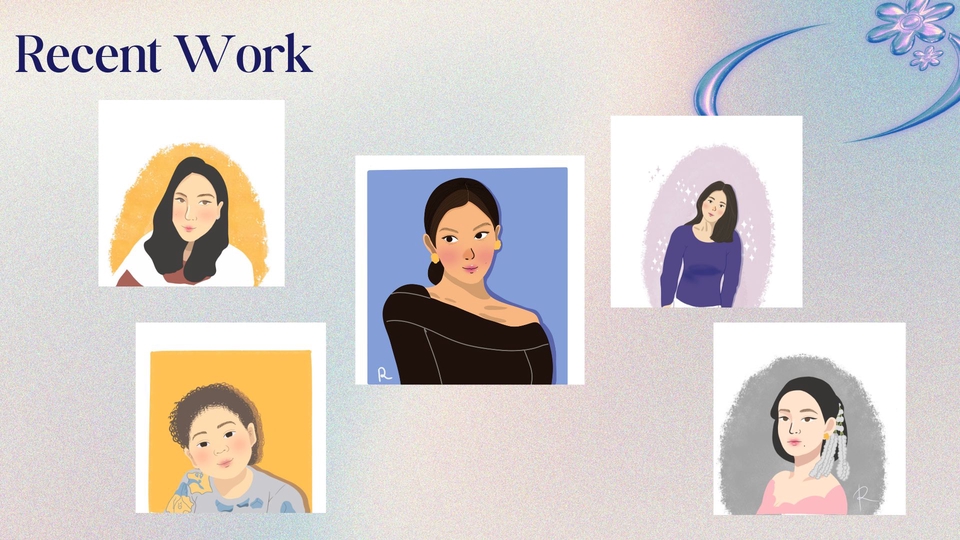 Jasa ilustrasi digital wanita dengan gaya kartun modern