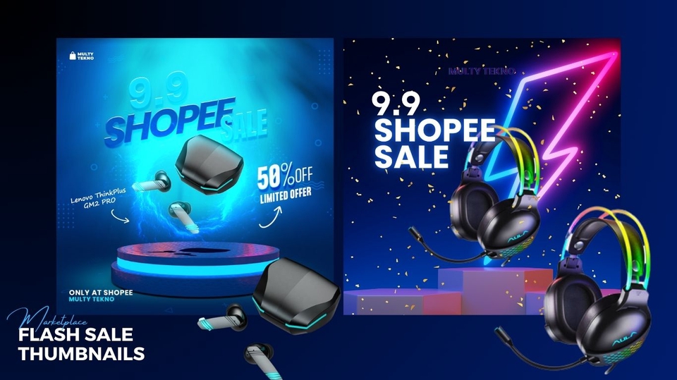 Jasa desain banner instagram untuk promosi 9.9 Shopee Sale dengan desain menarik dan unik.