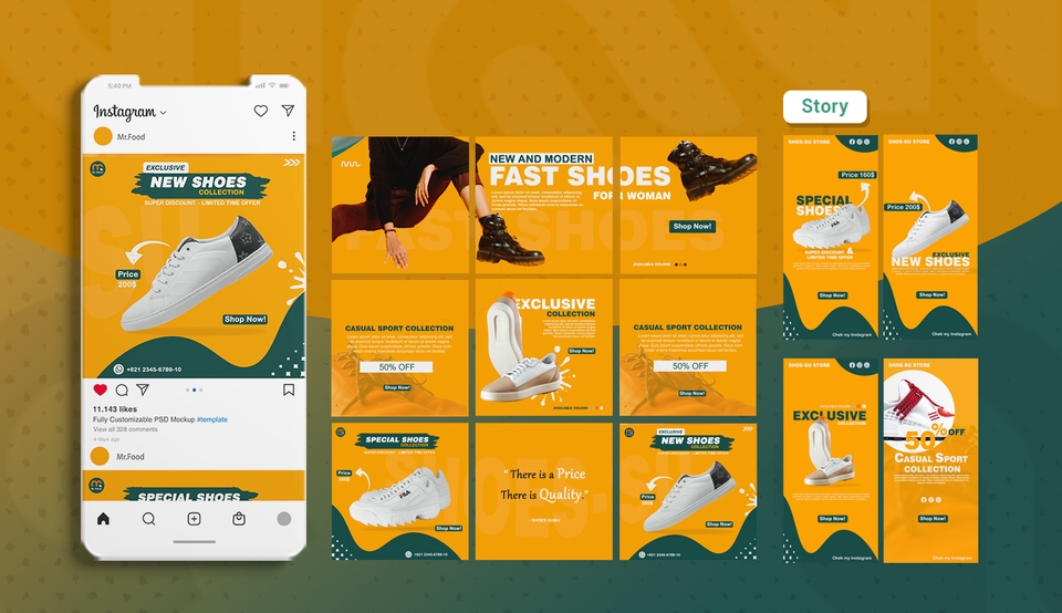 Banner Online - Design aesthetic Instagram puzzle, feed, post social media - 3