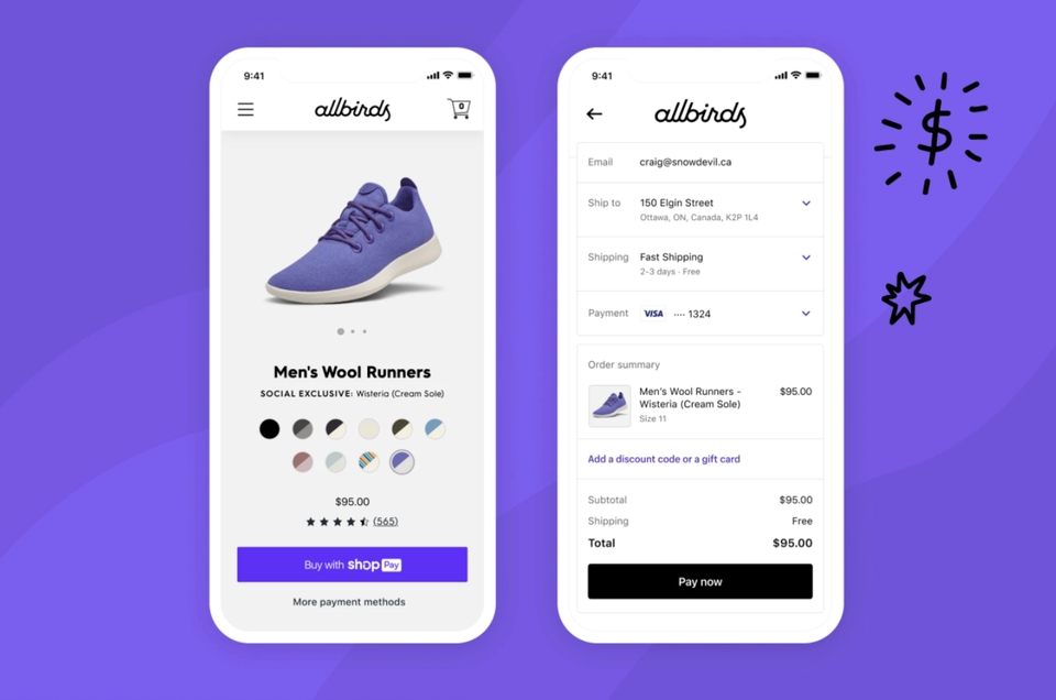 สร้างเว็บไซต์ wordpress ด้วย Allbirds ขายรองเท้าออนไลน์ รับทำเว็บขายของ wordpress