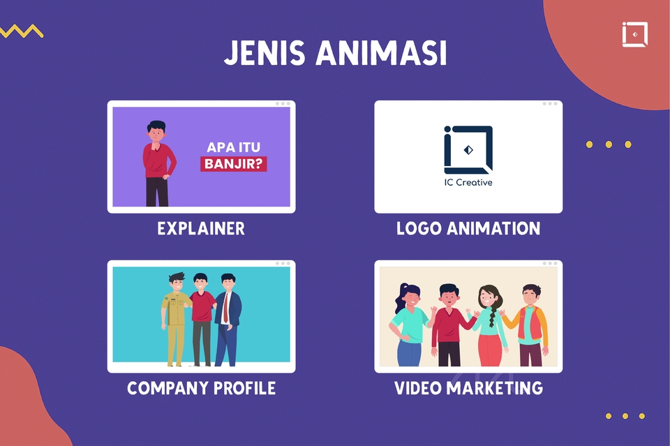 Jasa animasi motion graphic: explainer video, logo animasi, company profile, video marketing.  Harga jasa motion graphic murah.