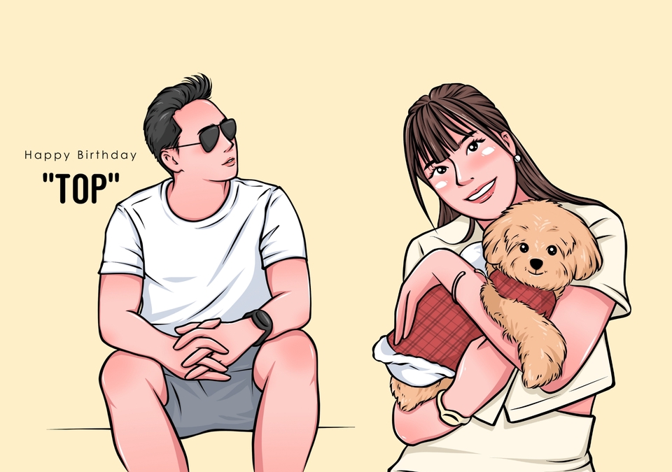 วาดภาพเหมือน Portrait - รับวาดภาพสไตล์การ์ตูน - 2