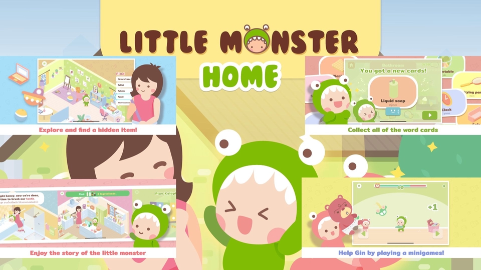รับทำเกมมือถือ เกมน่ารัก เกมสัตว์ประหลาด Little Monster Home