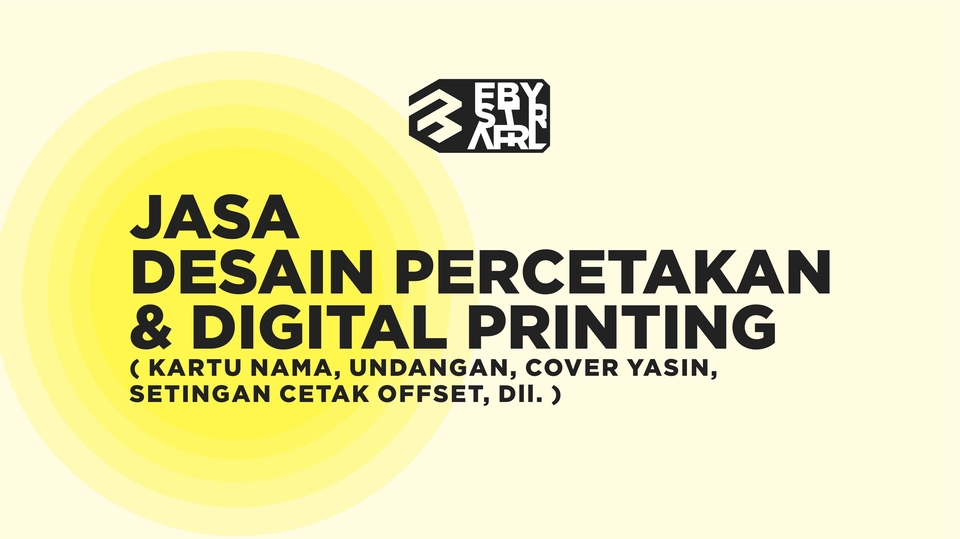 Digital Printing - Jasa Desain Kartu Nama Simple "Revisi Unlimited" - 1