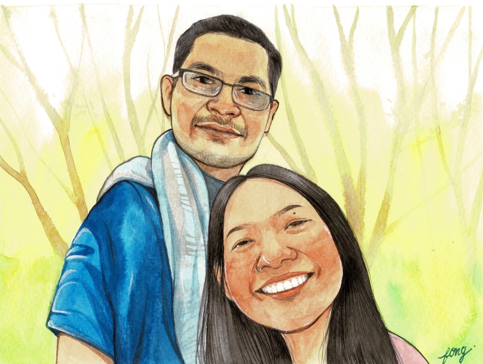 วาดภาพเหมือน Portrait - รับวาดภาพเหมือน สีน้ำ พร้อมกรอบรูปน่ารัก - 21