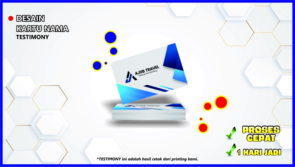 Desain kartu nama keren untuk bisnis travel dengan proses cepat dan harga terjangkau, hasil cetak berkualitas.