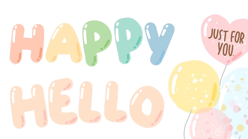 รับวาดรูปภาพประกอบ "Happy Hello" สำหรับการ์ดอวยพร  วาดรูปดิจิตอลเพ้นท์  รับวาดภาพงานอีเว้นท์