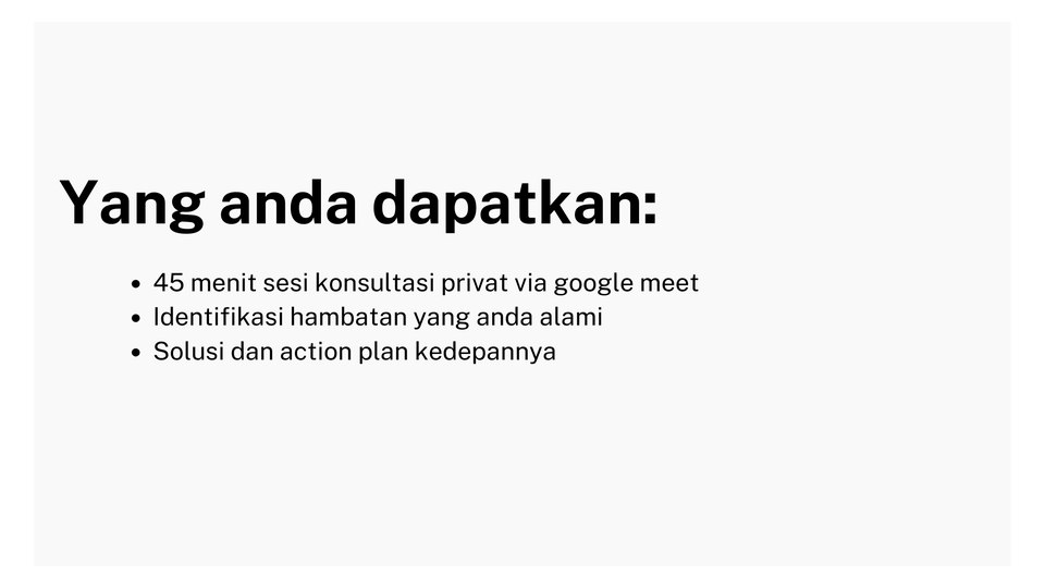 Jasa Digital Marketing: 45 Menit Konsultasi Google Meet, Identifikasi Hambatan, Solusi & Action Plan