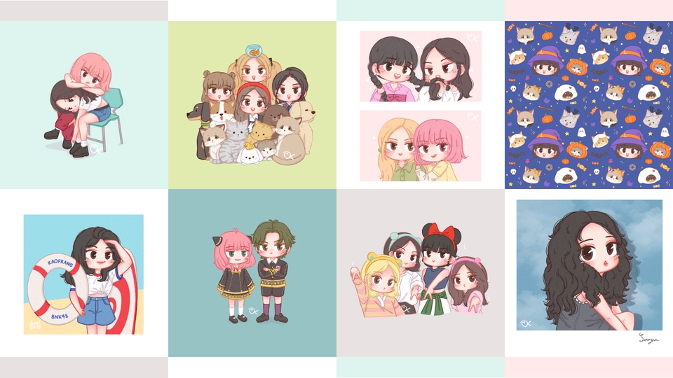 วาดแฟนอาร์ต - รับวาดการ์ตูนน่ารัก ๆ วาดแฟนอาร์ต ฯลฯ | ตัวละครจิบิ - 5