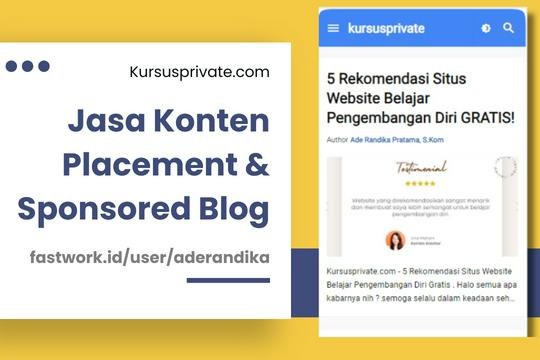 Jasa Blogger Sponsored Post & Content Placement - Blog Placament