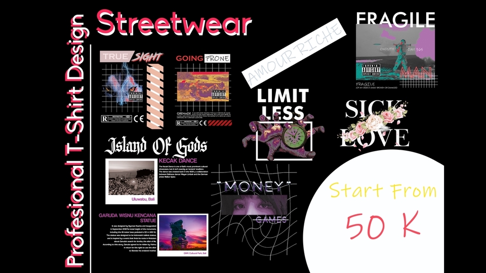 Desain Kaos & Motif - Desain T-Shirt Streetwear Custom Edgy and Modern Style - 1