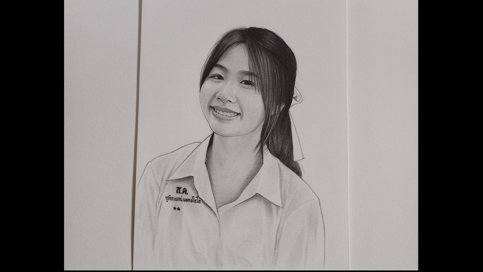 วาดภาพเหมือน Portrait - วาดภาพเหมือน portrait ขาวดำ กระดาษ200แกรม - 1