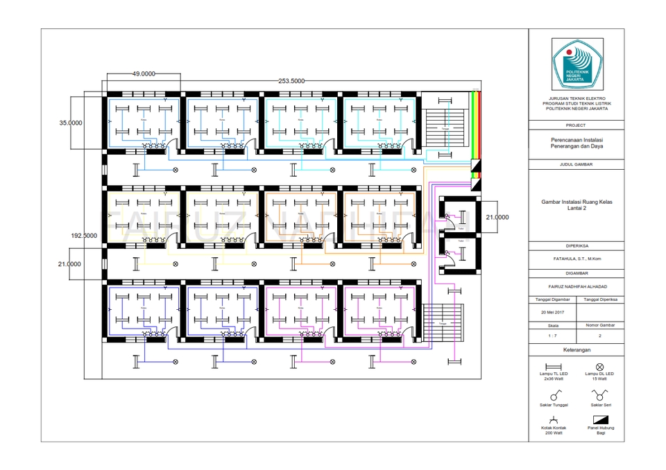 Jasa drafter autocad murah, denah ruangan kelas 3 lantai, desain autocad