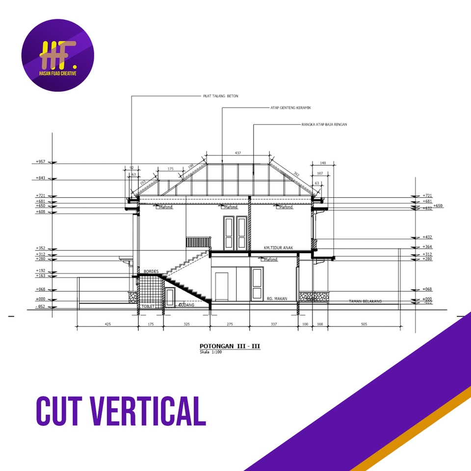 CAD Drawing - Jasa Gambar Kerja AutoCad 2D - 2