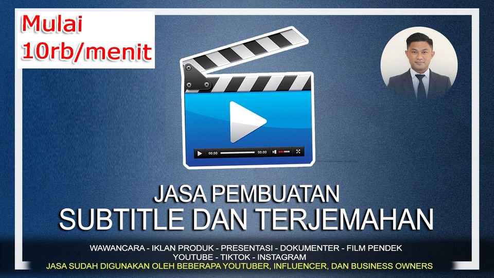 Subtitle - Subtitle/Caption + Terjemahan  (Indo & Eng) Mulai 10rb/menit. - 1