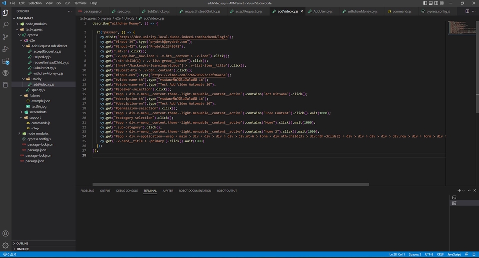 Quality Assurance - Automate testing website with cypress / Automate testing Application with Katalon or Robot Framework - 4