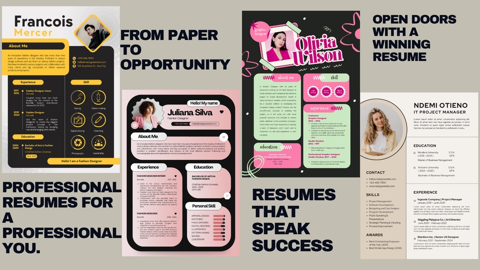 Jasa pembuatan CV unik dan menarik, desain CV profesional, pembuatan resume bahasa Inggris.