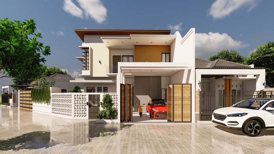 3D & Perspektif - Desain Arsitektur + Denah 3D + Rendering Exterior - 7