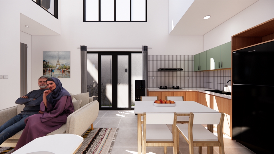 Jasa desain interior rumah minimalis dengan desain modern dan fungsional untuk keluarga.