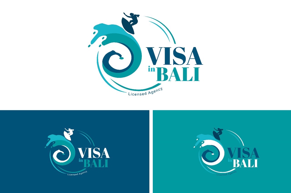Logo "Visa in Bali" desain logo untuk perusahaan pariwisata di Bali, Jasa pembuatan logo desain logo online, bikin logo keren.