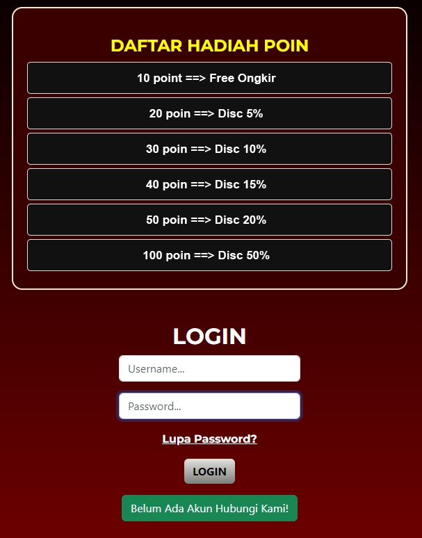 Jasa Pembuatan Website dan Toko Online, Login ke website dengan username dan password.