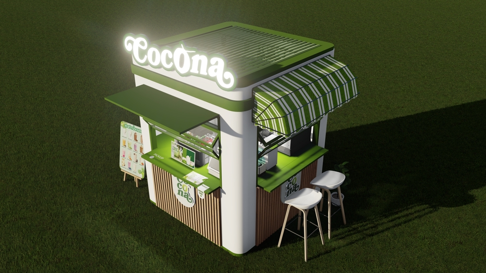 ออกแบบร้านค้า 3d perspective Cocoona