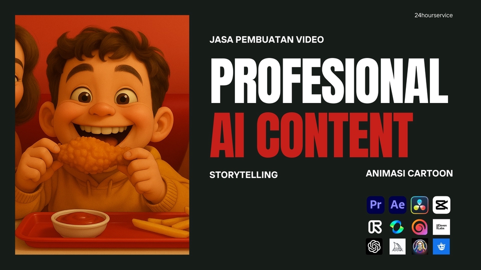 Jasa Lainnya di Visual dan Audio - Jasa Pembuatan Video AI Profesional