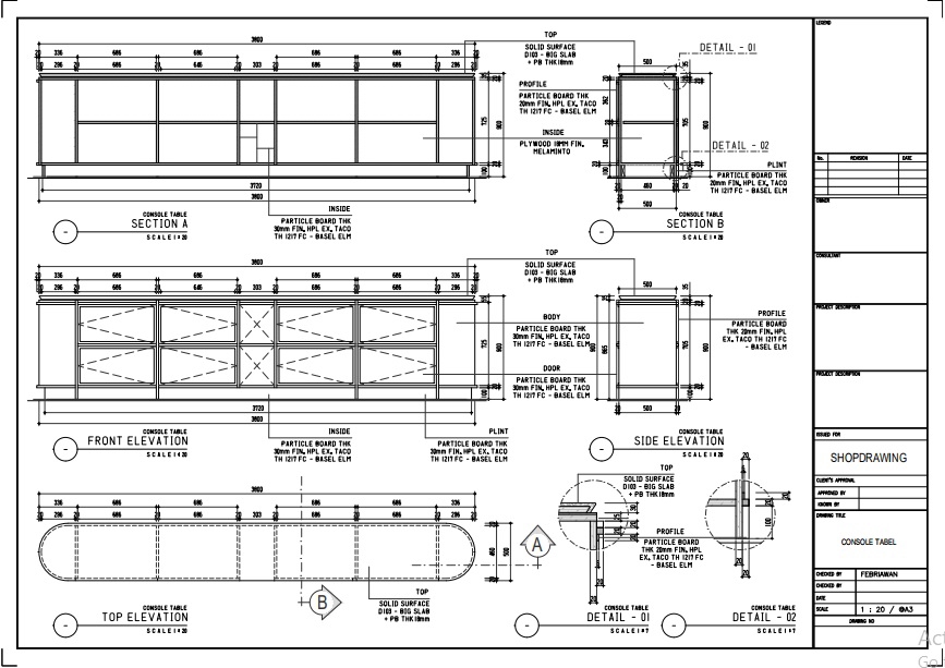 CAD Drawing - (Shop Drawing ) 2D & 3D Furniture (1-3 Hari) - 2