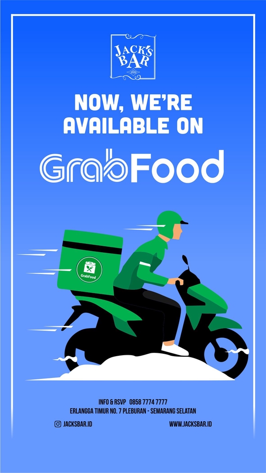 Jasa Desain Logo untuk Restoran Jack's Bar dengan konsep GrabFood.