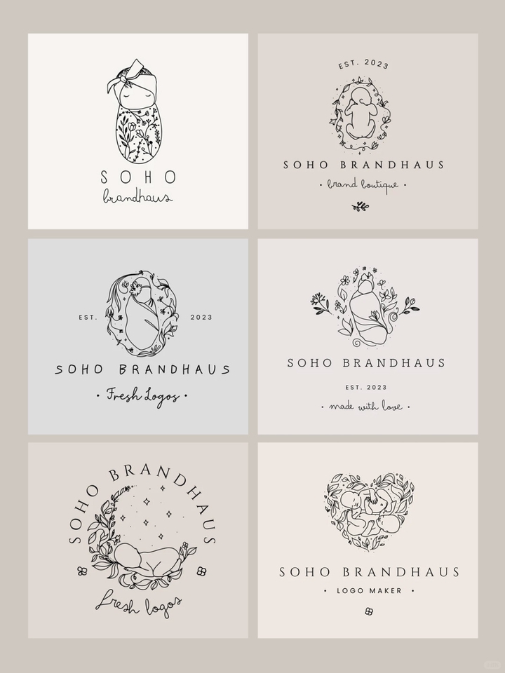 Desain logo modern dengan konsep minimalis untuk usaha brand butik dengan nama SOHO BRANDHAUS