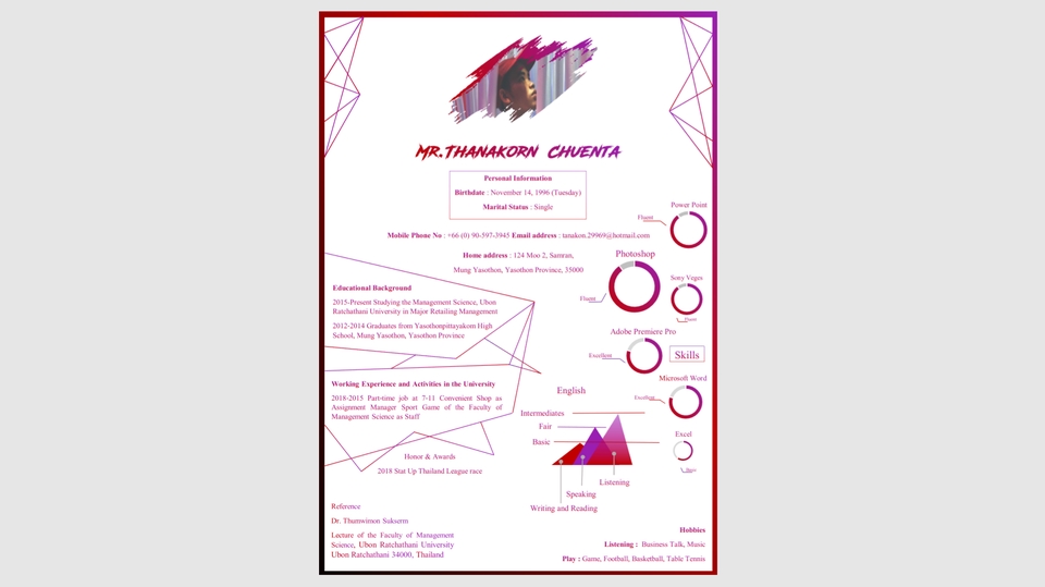 Portfolio & Resume - รับออกแบบ Resume เน้นหลุดโลก เป็นที่จดจำ - 1