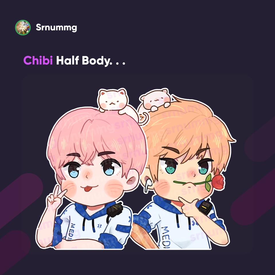 วาดแฟนอาร์ต - รับวาดภาพการ์ตูนอนิเมะ จิบิ สุดน่ารักราคาสบายกระเป๋า - 6