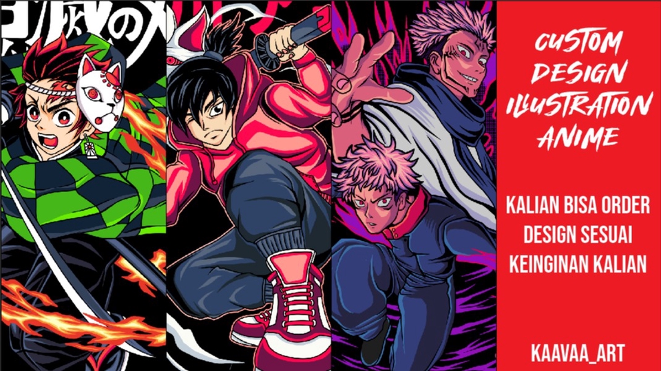 Design Kaos Kustom Artwork illustration anime