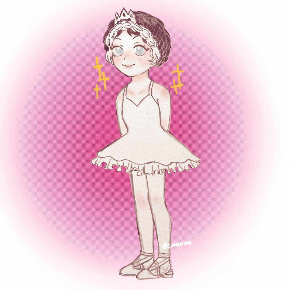 รับวาดการ์ตูนน่ารัก สไตล์มินิมอล ภาพวาดการ์ตูนหญิงสาวชุดบัลเล่ต์